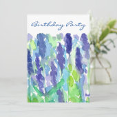 Lavendel Bloemen 50ste verjaardag Uitnodiging (Staand voorkant)