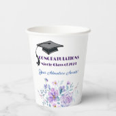 Lavendel Bloemen Afstuderen Papieren Bekers (Achterkant)