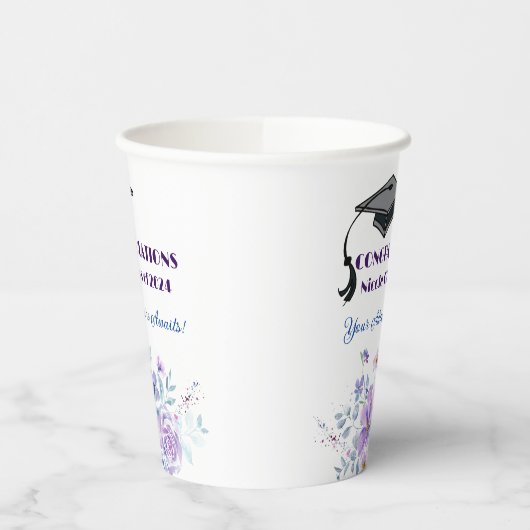 Lavendel Bloemen Afstuderen Papieren Bekers (Links)
