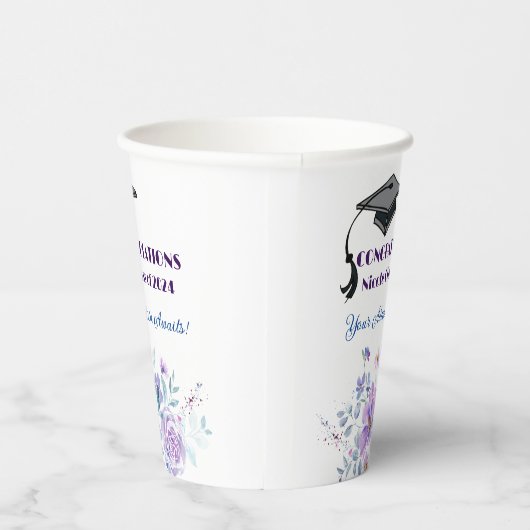 Lavendel Bloemen Afstuderen Papieren Bekers (Rechts)