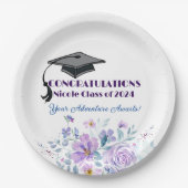 Lavendel Bloemen Afstuderen Papieren Bordje (Voorkant)