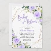 Lavendel Bloemen Baby in Bloom Baby shower Kaart (Voorkant)