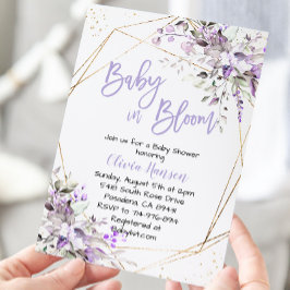 Lavendel Bloemen Baby in Bloom Baby shower Kaart