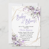Lavendel Bloemen Baby in Bloom Baby shower Kaart (Voorkant)