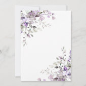 Lavendel Bloemen Baby in Bloom Baby shower Kaart (Achterkant)