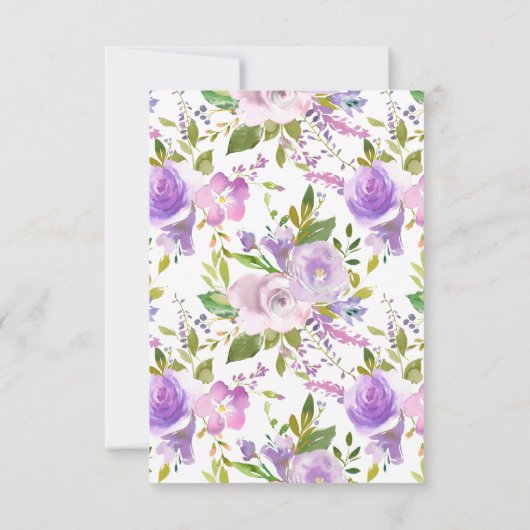 Lavendel Bloemen Baby shower Boek voor Baby Kaart (Achterkant)