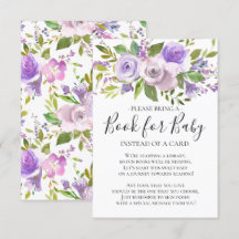 Lavendel Bloemen Baby shower Boek voor Baby