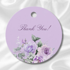 Lavendel Bloemen Baby shower Dank u Bedankjes Labels