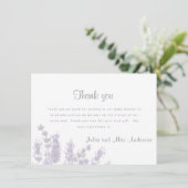 Lavendel Bloemen Baby shower Dank u Kaart (Staand voorkant)