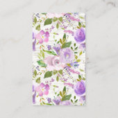 Lavendel Bloemen Baby shower Luier Raffle Ticket Informatiekaartje (Achterkant)