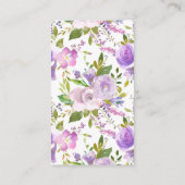 Lavendel Bloemen Baby shower Luier Raffle Ticket Informatiekaartje (Achterkant)