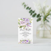 Lavendel Bloemen Baby shower Luier Raffle Ticket Informatiekaartje (Staand voorkant)