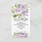 Lavendel Bloemen Baby shower Luier Raffle Ticket Informatiekaartje (Voorkant)