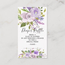 Lavendel Bloemen Baby shower Luier Raffle Ticket