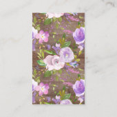 Lavendel Bloemen Baby shower Luier Raffle Ticket Informatiekaartje (Achterkant)