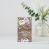 Lavendel Bloemen Baby shower Luier Raffle Ticket Informatiekaartje (Staand voorkant)