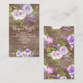 Lavendel Bloemen Baby shower Luier Raffle Ticket Informatiekaartje (Voorkant / Achterkant)
