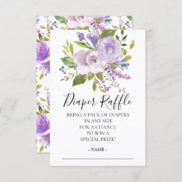 Lavendel Bloemen Baby shower Luier Raffle Ticket Kaart