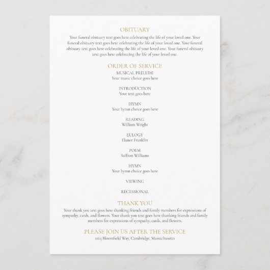 Lavendel Bloemen Begrafenis Gedenkteken Orde van S Programmakaart (Achterkant)