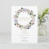 Lavendel Bloemen Begrafenis Gedenkteken Orde van S Programmakaart (Staand voorkant)