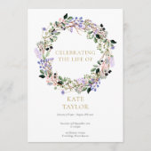 Lavendel Bloemen Begrafenis Gedenkteken Orde van S Programmakaart (Voorkant)