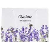 Lavendel bloemen bijen bruidsmeisje groot cadeauzakje (Achterkant)