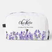 Lavendel bloemen bijen naam monogram toilettasje (Voorkant)