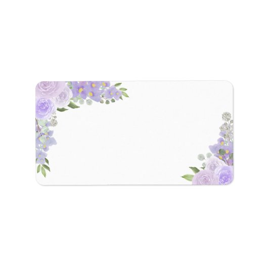 Lavendel Bloemen Blank DIY Print Bruiloft Adres Etiket (Voorkant)