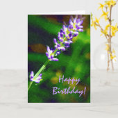 Lavendel Bloemen Bloemen Gelukkige Verjaardag Kaart (Gele Bloem)
