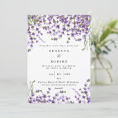 Lavendel Bloemen Boho Moderne huwelijksuitnodiging Kaart (Staand voorkant)