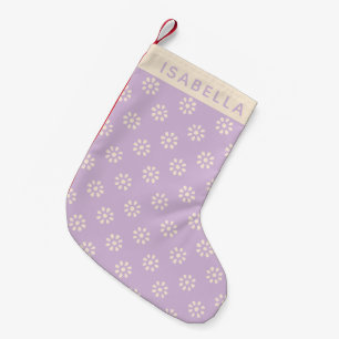 Lavendel Bloemen Boho Patroon Gepersonaliseerd Kleine Kerstsok
