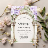 Lavendel bloemen boog beige verjaardag kaart