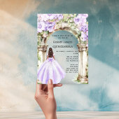Lavendel bloemen boog jurk duidelijk Quinceanera Acryl Uitnodigingen