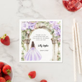 Lavendel bloemen boog jurk verjaardag servet (Insitu)