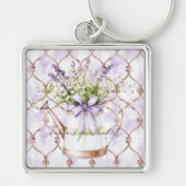 Lavendel Bloemen Boog Sleutelhanger (Voorkant)
