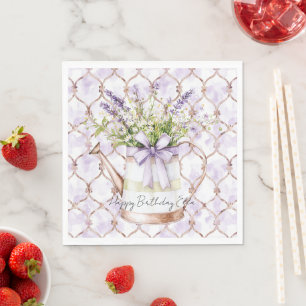 Lavendel Bloemen Boog Verjaardag Servet