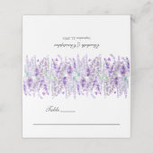 Lavendel Bloemen Botanische Elegante Bruiloft Plaatskaartje (Buitenkant ongevouwen)