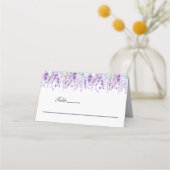 Lavendel Bloemen Botanische Elegante Bruiloft Plaatskaartje (Voorkant)