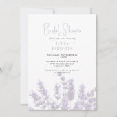 Lavendel Bloemen Bruids Douche Uitnodiging II (Voorkant)