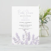 Lavendel Bloemen Bruids Douche Uitnodiging II (Staand voorkant)