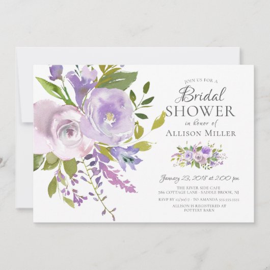Lavendel Bloemen Bruids Douche Uitnodigingen