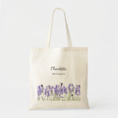 Lavendel bloemen bruidsmeisje tote bag (Voorkant)