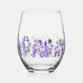 Lavendel bloemen bruidsmeisje wijnglas zonder voet (Links)