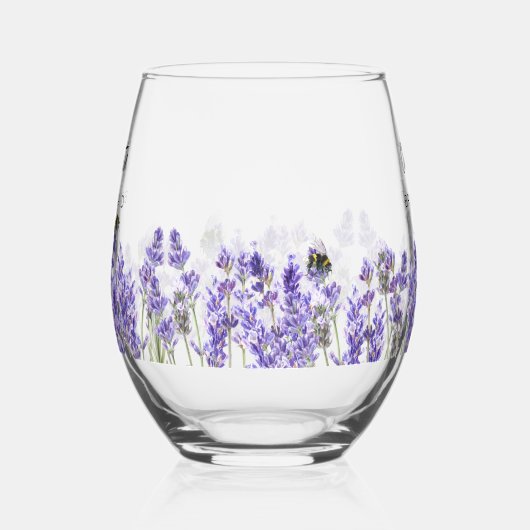 Lavendel bloemen bruidsmeisje wijnglas zonder voet (Links)