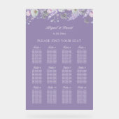Lavendel Bloemen Bruiloft Acryl Stoelen Chart Bord (Voorkant)