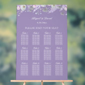 Lavendel Bloemen Bruiloft Acryl Stoelen Chart Bord (Neutraal)