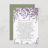 Lavendel bloemen bruiloft huwelijksreis fondskaart informatiekaartje (Voorkant / Achterkant)