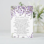 Lavendel bloemen bruiloft huwelijksreis fondskaart informatiekaartje (Staand voorkant)