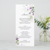 Lavendel Bloemen Bruiloft Menu (Staand voorkant)