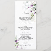 Lavendel Bloemen Bruiloft Menu (Voorkant)